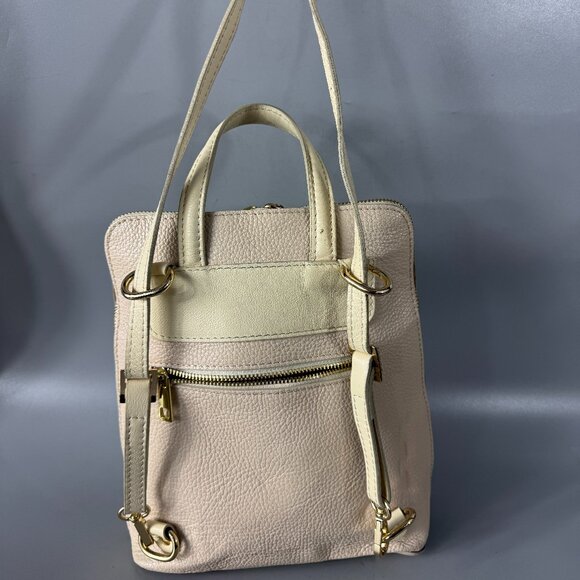 DIVINA FIRENZE Natural Leather Ivory Handbag/Backpack - Picture 7 of 14
